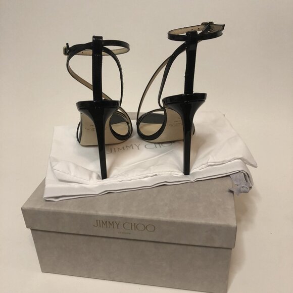 Jimmy Choo Tesca 100 Black Patent Leather Heels - Picture 5 of 7